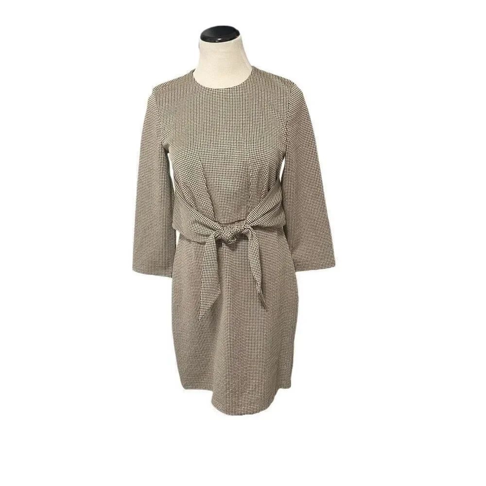 Express Houndstooth Long Sleeve Dress Sz M